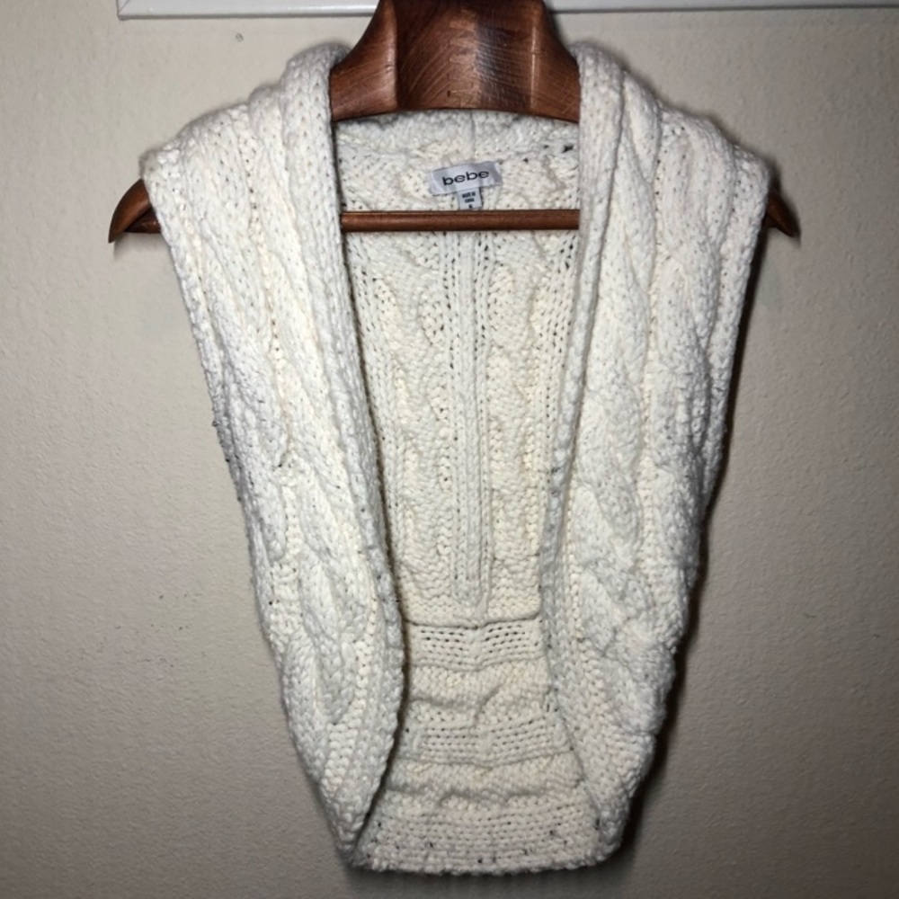 White Bebe sweater shawl